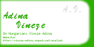 adina vincze business card